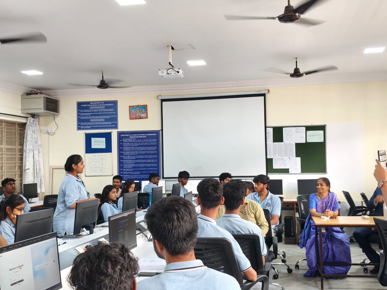 Students collaborating on projects